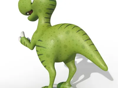 Toy dinosaur green Low-poly 3D model