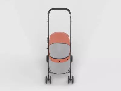 Baby stroller 3D model 3D model 6