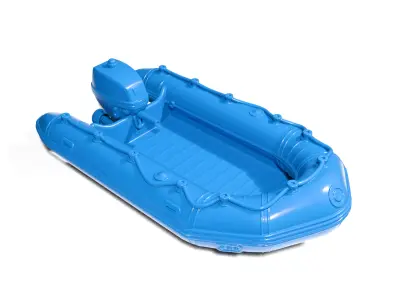 Inflatable boat with motor 3D print model