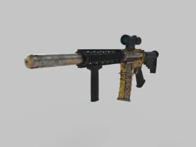 M4 rifle gun machine weapon 3D model