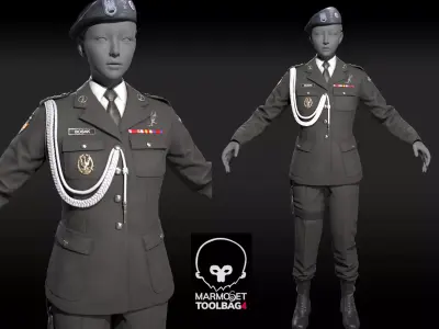 military officer navy united states 3D model Low-poly 3D model