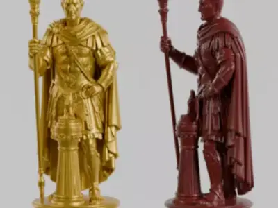 Roma Julio Cesar Historic Chess Set with Collection Box Free 3D print model