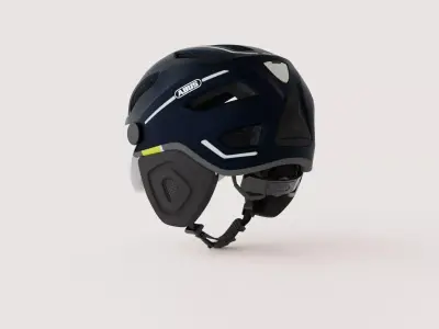 Pedelec Bicycle Helmet - Blue Low-poly 3D model