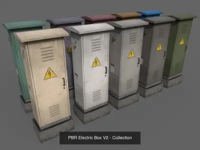 PBR Electric Box Clean-Rusty 3D Model Pack purchase