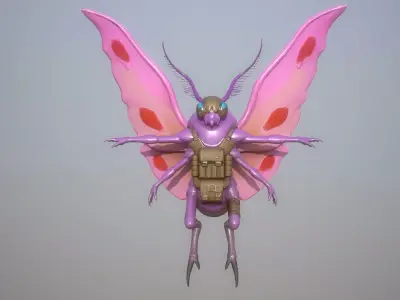 Stylized Military Fly Game-Ready Low-poly 3D model