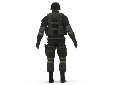 Modern Military Soldier 3D Model Game Ready Army Character Low-poly 3D model