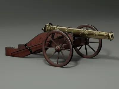 Old French artillery cannon 18 senchury  3D model