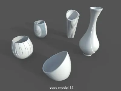 Vase Pack03 - 5 Models Free 3D print model