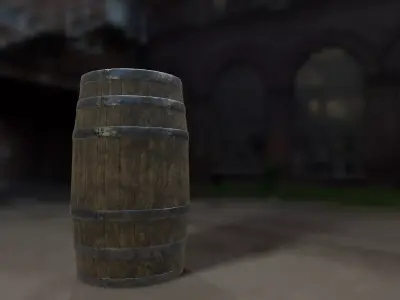Old barrel Free low-poly 3D model buy