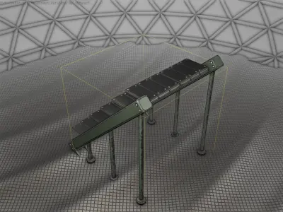 Sci-Fi Stairs - 16 - Green Version Low-poly 3D model
