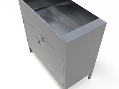 Metal Sink with Cabinet Low-poly 3D model