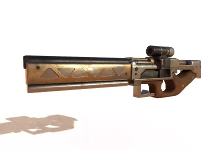 Steampunk weapon Low-poly 3D model