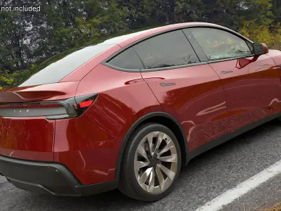 Red 2025 Tesla Model Y Juniper 3D model