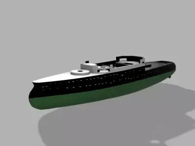 3D printable hull for the french Ironclad Bouvines  3D print model