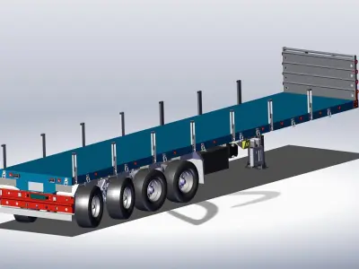EXTENDED SEMI TRAILER 3D model