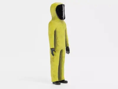 Protective Suit V5 - Weathered Hazmat Safety Coverall  3D model