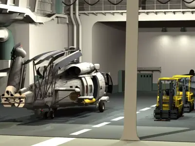 JMSDF Supply ship Mashu Hanger Set 3D model