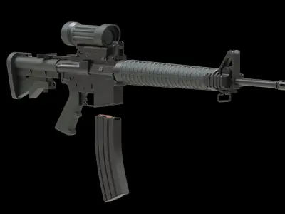 Colt Canada C7A2 Low Poly Low-poly 3D model