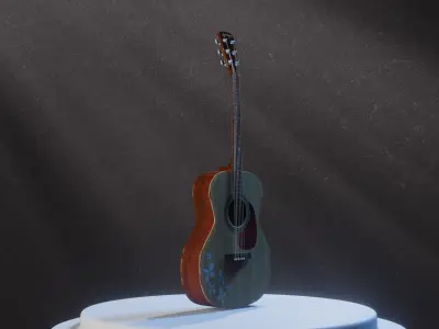 Acoustic Guitar Low-poly 3D model purchase