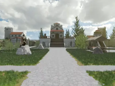 Walled Medieval Settlement 3D model