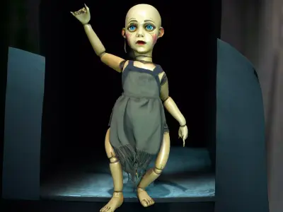 Vintage Wooden Doll model pack Low-poly 3D model