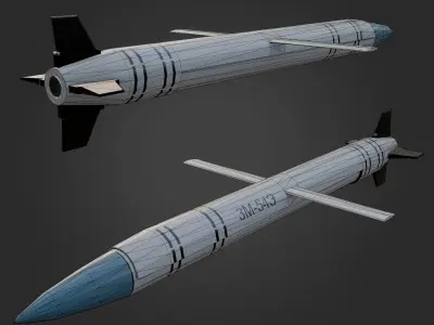 Anti-Shipping 3M54E Missile Low-poly 3D model