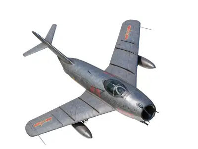 PLAAF J-5 J5 Mig17 Mig-17  fresco jet Fighter Low-poly 3D model
