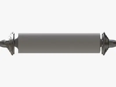 Ancient Scroll With Metal Rods clean 03 3D model