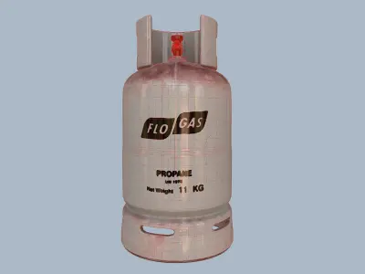 Gas Cylinder White Low-poly 3D model