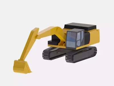 Excavator Construction 349E L Simplified Low-poly 3D model