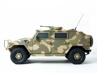 Camouflage Armored Vehicle model pack Low-poly 3D model 5