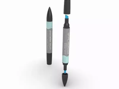 3D Marke pro brush blue 3D model