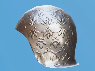 Ornate Open Sallet Low-poly 3D model