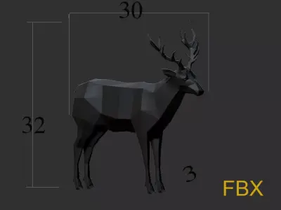 Geometric Deer Statue Nordic Decoration Home Decor  Free 3D print model