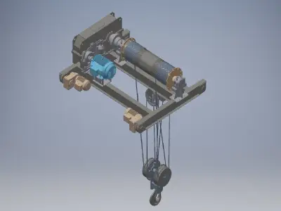 Crane cable reel 3d model 3D model
