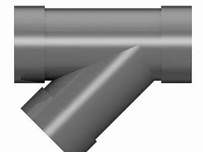 PVC Low Pressure Tees 45 Degrees - Socket Ends Free 3D model