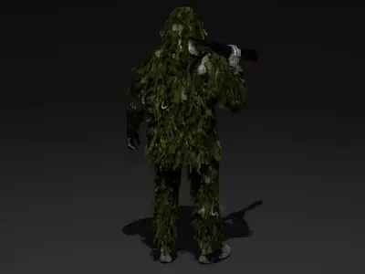 Military Ghillie Suit - Game Ready Low-poly 3D model by stahleric903