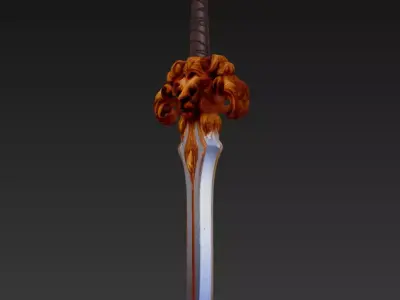 Lion Fang Dagger - Ornate Fantasy Short Blade Sculpture 3D model