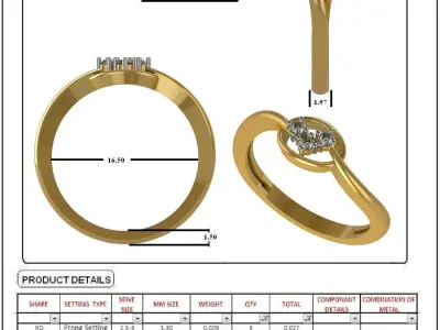 50 LADIES RING  3D print model