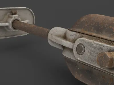 Handle Metal Old Drill Low-poly 3D model