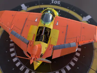 FALCO flying boat Low-poly 3D model