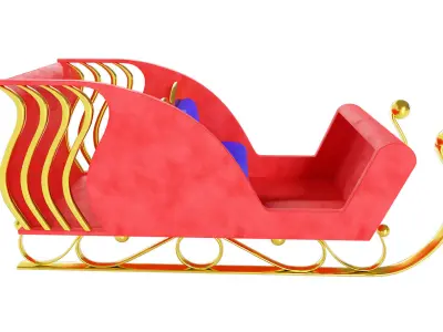 Santa Claus Sleigh 3d model  3D model purchase