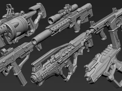 3D Printable Sci-Fi Weapon Part 9 3D model