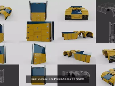 Truck Custom Parts Pack 3D model