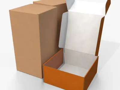 Cardboard Box Collection - Tall and Medium Mix 3D model