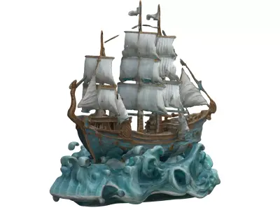 Fantasy Sailing ship 3D model