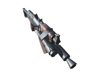 20-AKS-74-gun model 3d game ready model Low-poly 3D model Low-poly 3D model