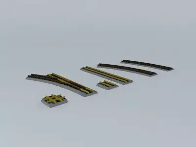 Model Train Track (HO Gauge) Free 3D model