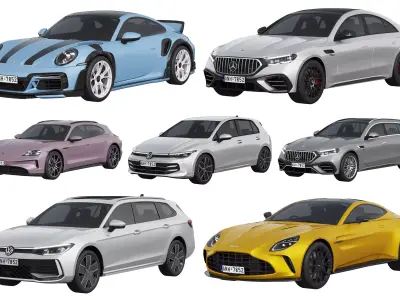 HQ cars collection 55 3D Model Pack