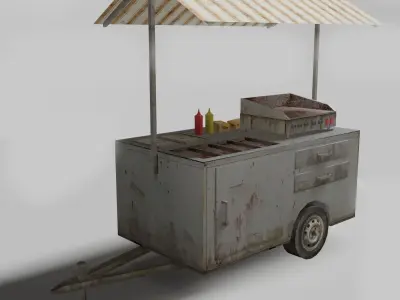 Food Cart Low-poly 3D model get